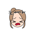 表情豊かな金髪お団子女子(文字有ver)（個別スタンプ：25）