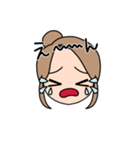 表情豊かな金髪お団子女子(文字有ver)（個別スタンプ：27）
