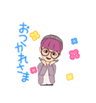 ピンクの頭の人（個別スタンプ：4）