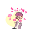 ピンクの頭の人（個別スタンプ：5）