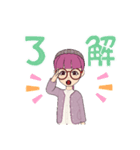 ピンクの頭の人（個別スタンプ：10）