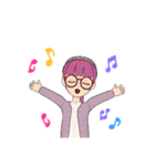 ピンクの頭の人（個別スタンプ：13）