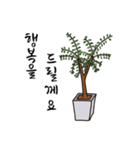 植物の鉢植えと手渡す良い言葉（個別スタンプ：4）