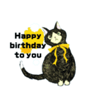 誕生日祝と猫とバンド田中のスタンプ（個別スタンプ：1）