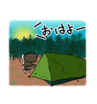 キャンプする猫（個別スタンプ：7）