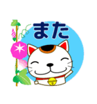 幸せを呼ぶ？！招き猫の夏休み 日常/暑中見舞（個別スタンプ：19）