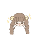 ふわふわひつじの女の子（個別スタンプ：1）