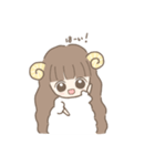 ふわふわひつじの女の子（個別スタンプ：5）