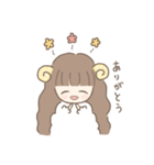 ふわふわひつじの女の子（個別スタンプ：7）