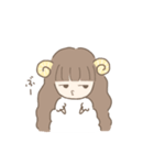 ふわふわひつじの女の子（個別スタンプ：9）