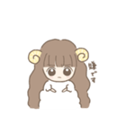 ふわふわひつじの女の子（個別スタンプ：10）