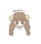 ふわふわひつじの女の子（個別スタンプ：15）