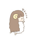 ふわふわひつじの女の子（個別スタンプ：17）