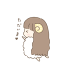 ふわふわひつじの女の子（個別スタンプ：18）