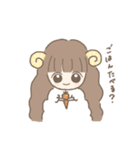 ふわふわひつじの女の子（個別スタンプ：20）