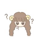 ふわふわひつじの女の子（個別スタンプ：21）