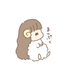 ふわふわひつじの女の子（個別スタンプ：24）