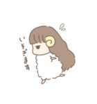 ふわふわひつじの女の子（個別スタンプ：25）