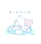 水色ねこ*夏（個別スタンプ：3）