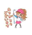 毎日使えるゴルフ女子スタンプ(ポニテ娘)（個別スタンプ：2）