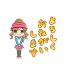 毎日使えるゴルフ女子スタンプ(ポニテ娘)（個別スタンプ：4）