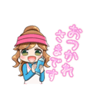 毎日使えるゴルフ女子スタンプ(ポニテ娘)（個別スタンプ：5）