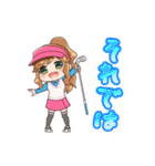 毎日使えるゴルフ女子スタンプ(ポニテ娘)（個別スタンプ：6）