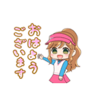 毎日使えるゴルフ女子スタンプ(ポニテ娘)（個別スタンプ：7）