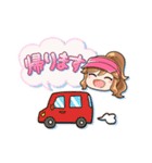 毎日使えるゴルフ女子スタンプ(ポニテ娘)（個別スタンプ：14）