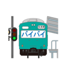 電車と駅（エメラルドグリーン）3（個別スタンプ：3）