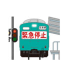 電車と駅（エメラルドグリーン）3（個別スタンプ：10）