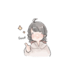 toteのスタンプ【ふわふわ女の子】（個別スタンプ：1）