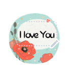 Message stickers with flowers（個別スタンプ：1）