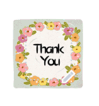 Message stickers with flowers（個別スタンプ：2）