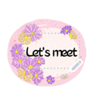 Message stickers with flowers（個別スタンプ：15）