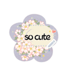 Message stickers with flowers（個別スタンプ：22）