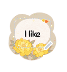 Message stickers with flowers -2（個別スタンプ：19）