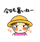チワワと女の子♪夏の終わり（個別スタンプ：1）