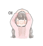 ゆるゆるふわふわ女の子 英語版（個別スタンプ：5）