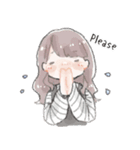 ゆるゆるふわふわ女の子 英語版（個別スタンプ：7）