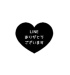 ⏹⬛LINEハート⬛[1❶]ブラック（個別スタンプ：7）