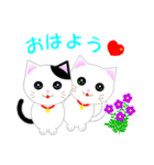 可愛い猫の花ちゃんと力くん。楽しい夏❤（個別スタンプ：1）