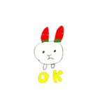 イチゴうさぎ（個別スタンプ：3）