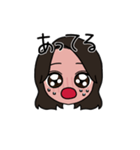 表情豊かな茶髪セミロング女子3(文字有ver)（個別スタンプ：4）