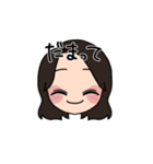 表情豊かな茶髪セミロング女子4(文字有ver)（個別スタンプ：34）