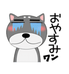 柴犬と黒柴 毎日使える カップル向け（個別スタンプ：40）