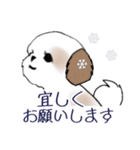 Stickers_Shih Tzu_i シーズースタンプ冬（個別スタンプ：23）