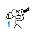 バズーカを持った棒人間のスタンプ（個別スタンプ：1）