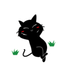 可愛い黒猫 No6。ちょっと不細工。（個別スタンプ：12）