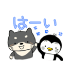 黒柴 and ペンギンのスタンプ。（個別スタンプ：2）